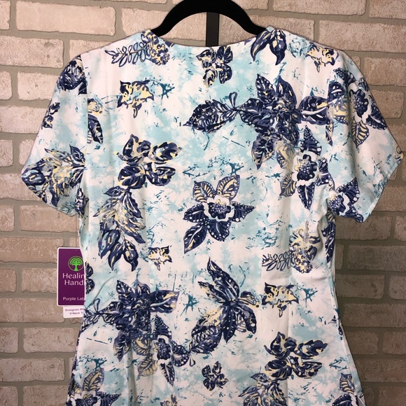 Healing Hands Purple Label Grosgrain Ribbon V-neck Scrub Top - Picture 7 of 15